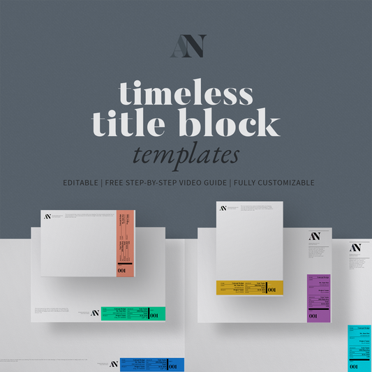 Timeless Title Block Templates - A2 / A3 / A4 + 8.5x11 / 11x17 / 18x24 / 24x36 Sizes