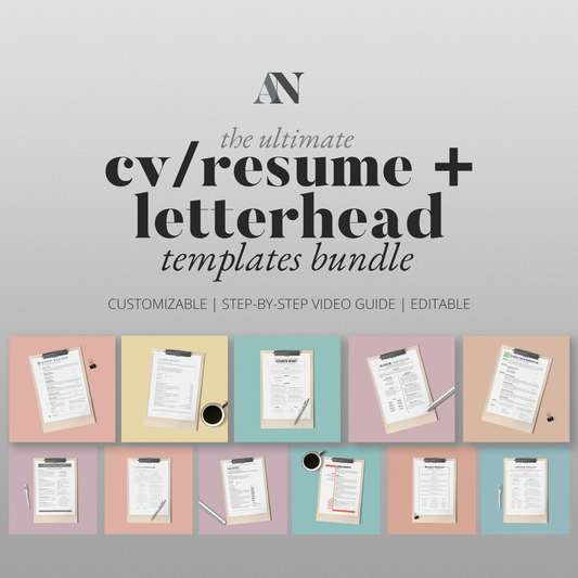 The Ultimate CV | Resume and Letterhead Templates Bundle - [product_description] - Audrey Noakes Shop