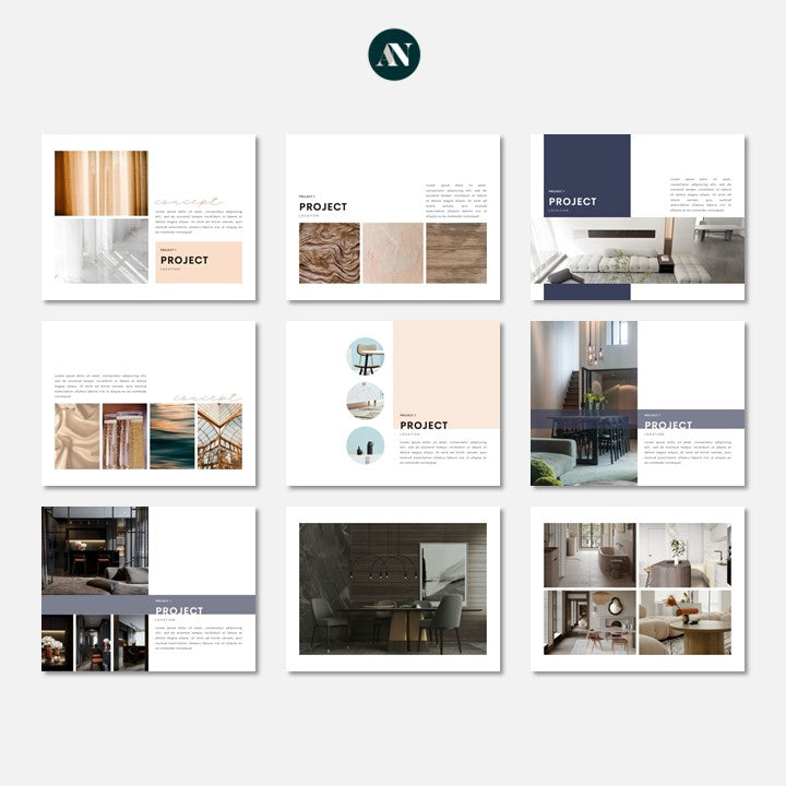 Clean Contemporary Interior Design Portfolio Template - Canva Template ...