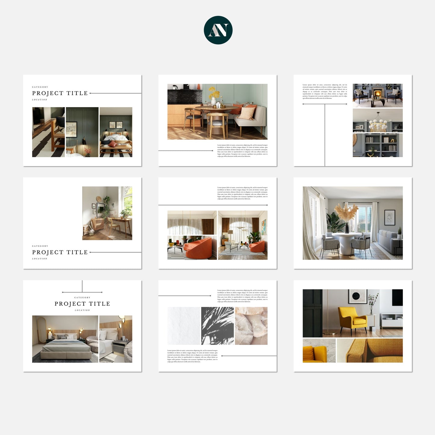 Classic Sophisticated Interior Design Portfolio Template - Canva Template