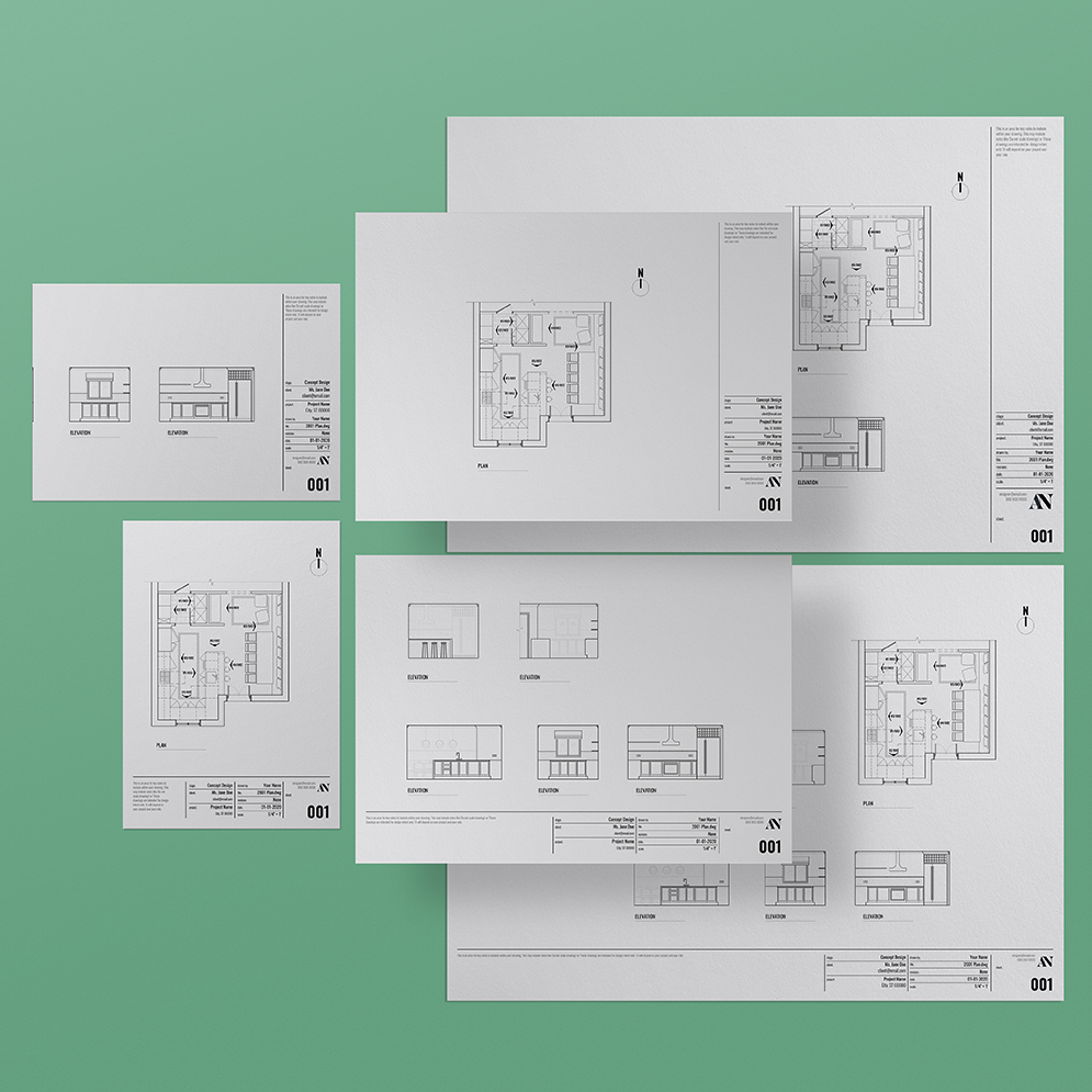 Contemporary Title Block Templates - A2 / A3 / A4 + 8.5x11 / 11x17 / 24x36 Sizes - [product_description] - Audrey Noakes Shop