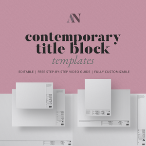 Contemporary Title Block Templates - A2 / A3 / A4 + 8.5x11 / 11x17 / 24x36 Sizes - [product_description] - Audrey Noakes Shop