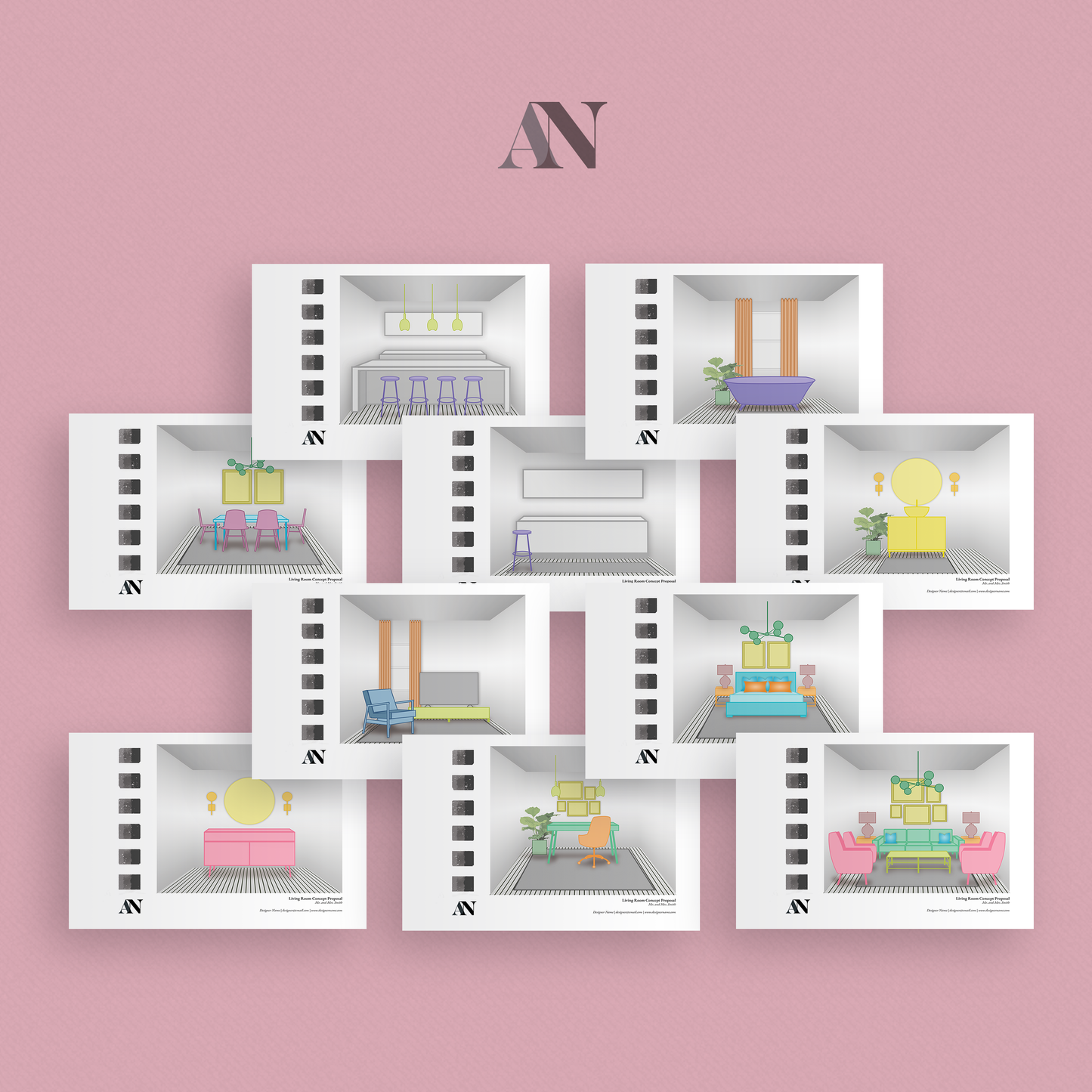 Interior Design Furniture Board Templates