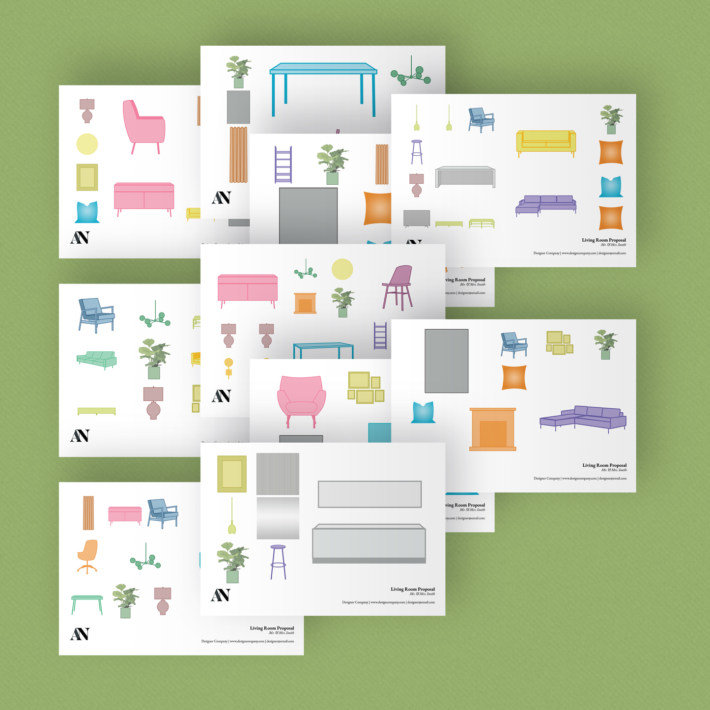 Interior Design Furniture Board Templates