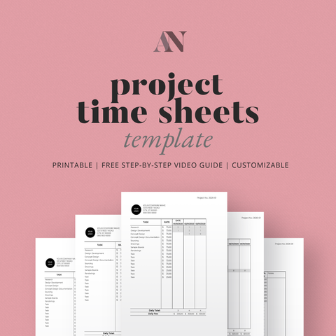 Project Time Sheets Template - [product_description] - Audrey Noakes Shop