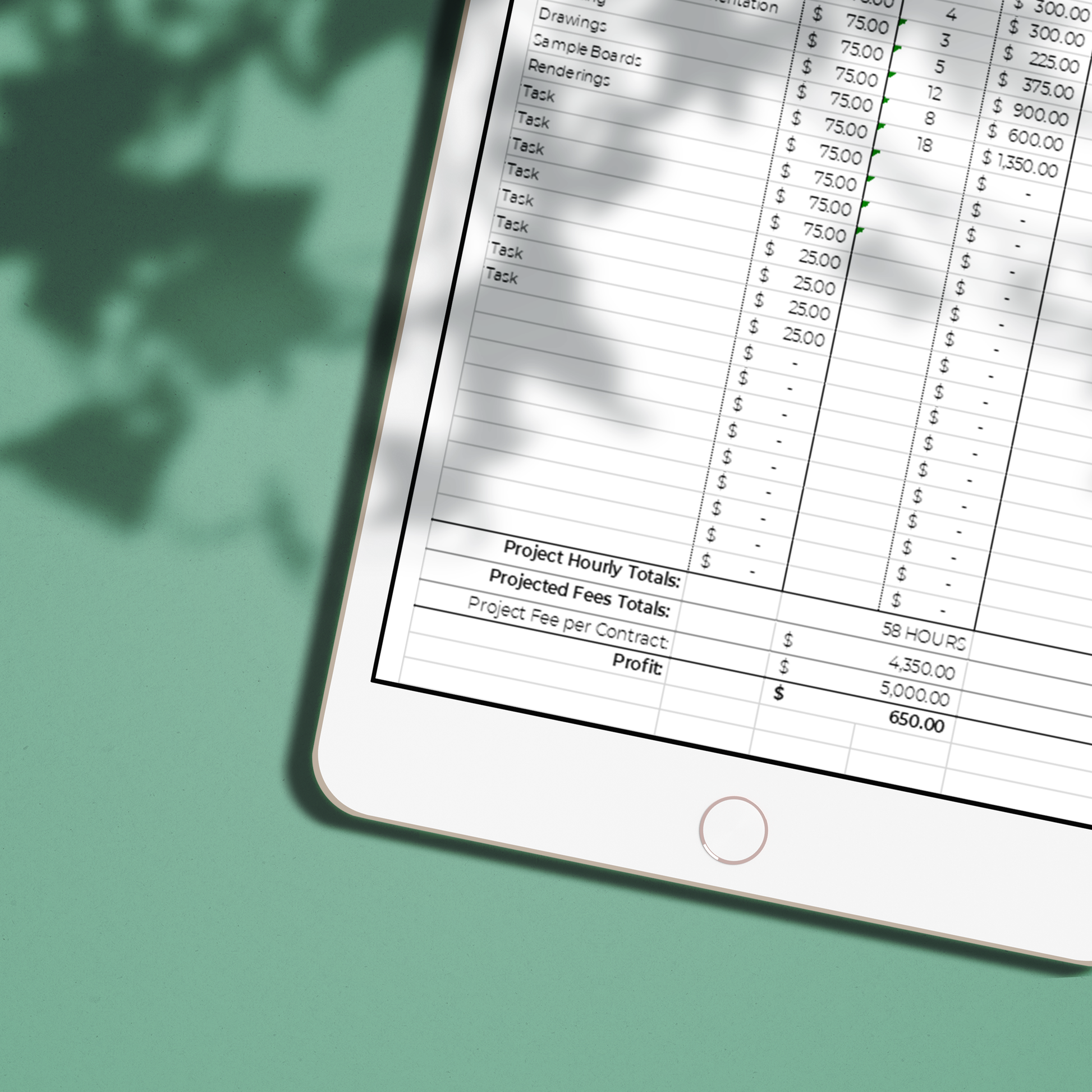 Project Time Sheets Template - [product_description] - Audrey Noakes Shop