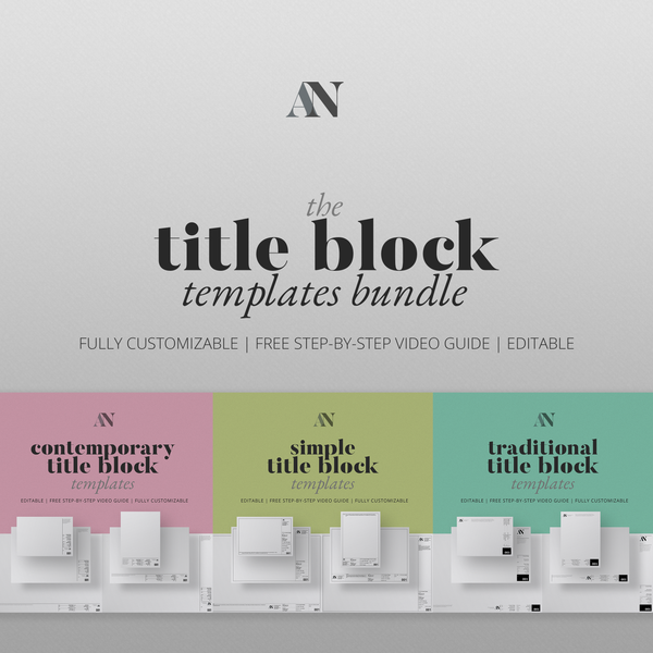 Title Block Templates Bundle - [product_description] - Audrey Noakes Shop
