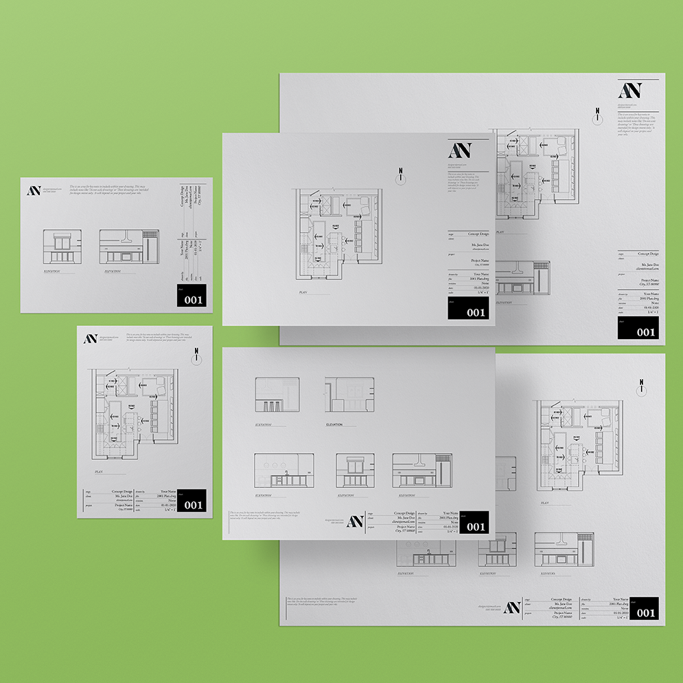 Traditional Title Block Templates - A2 / A3 / A4 + 8.5x11 / 11x17 / 24x36 Sizes - [product_description] - Audrey Noakes Shop